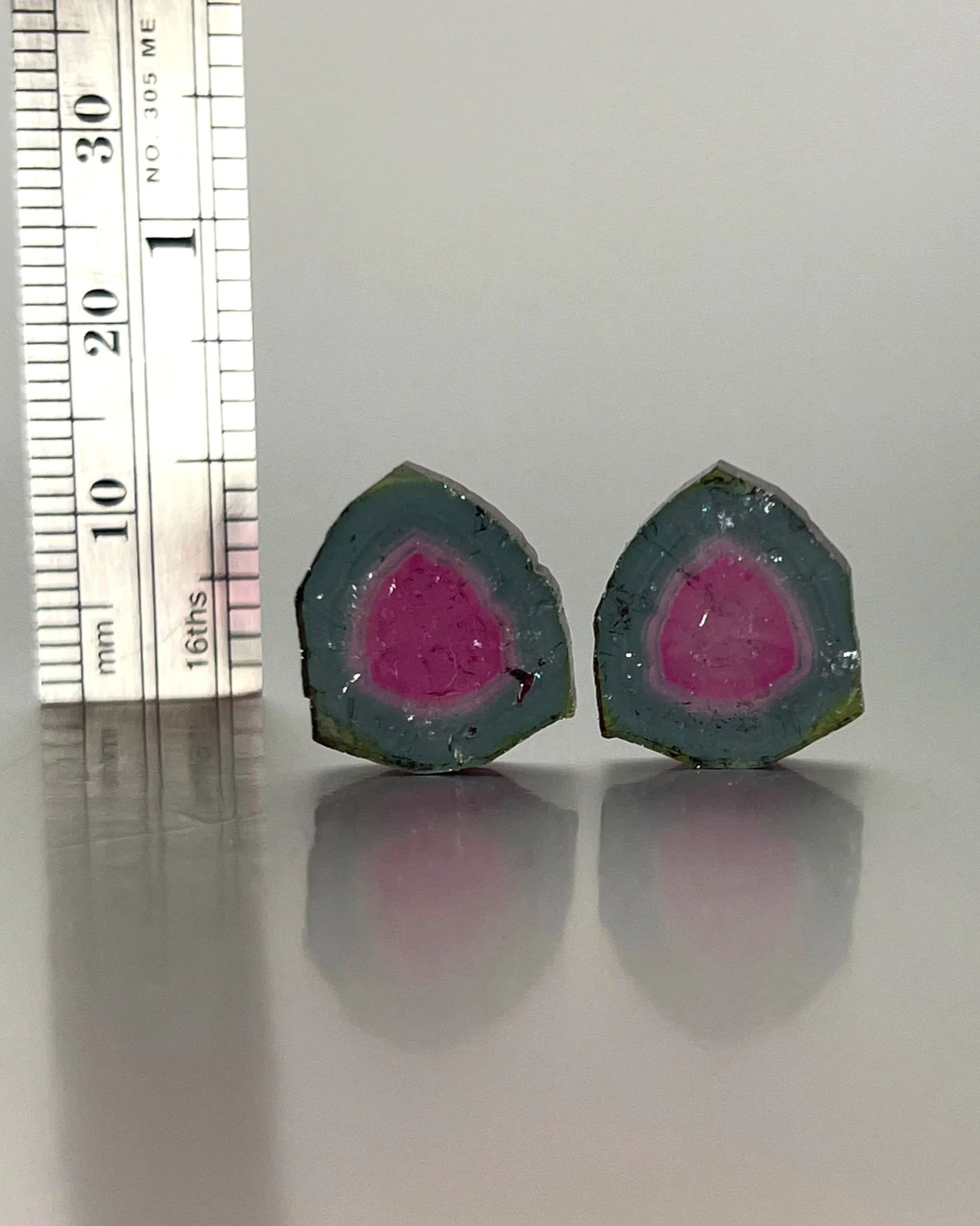 BiColor-Tourmaline-Pink and Blue-Slice-Set-14.28tcw