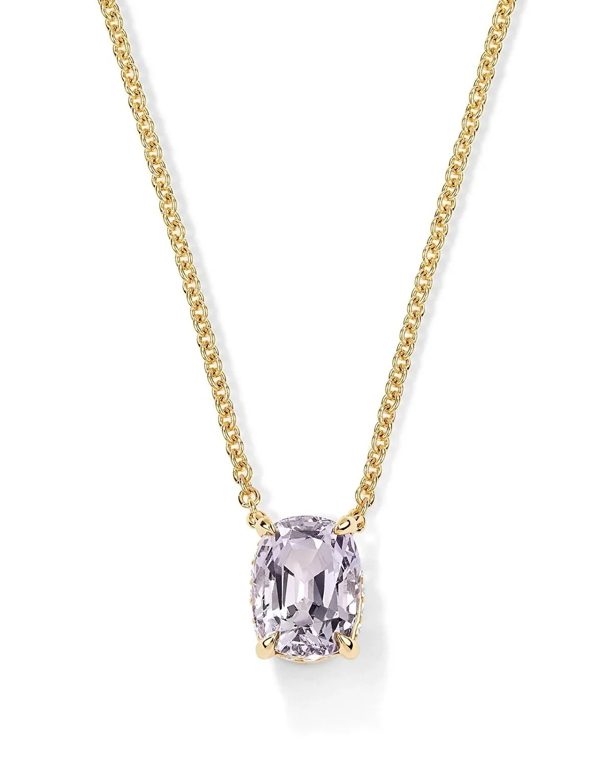 One-of-a-Kind Platinum Spinel Cushion-cut Pendant with Hidden Diamond Halo