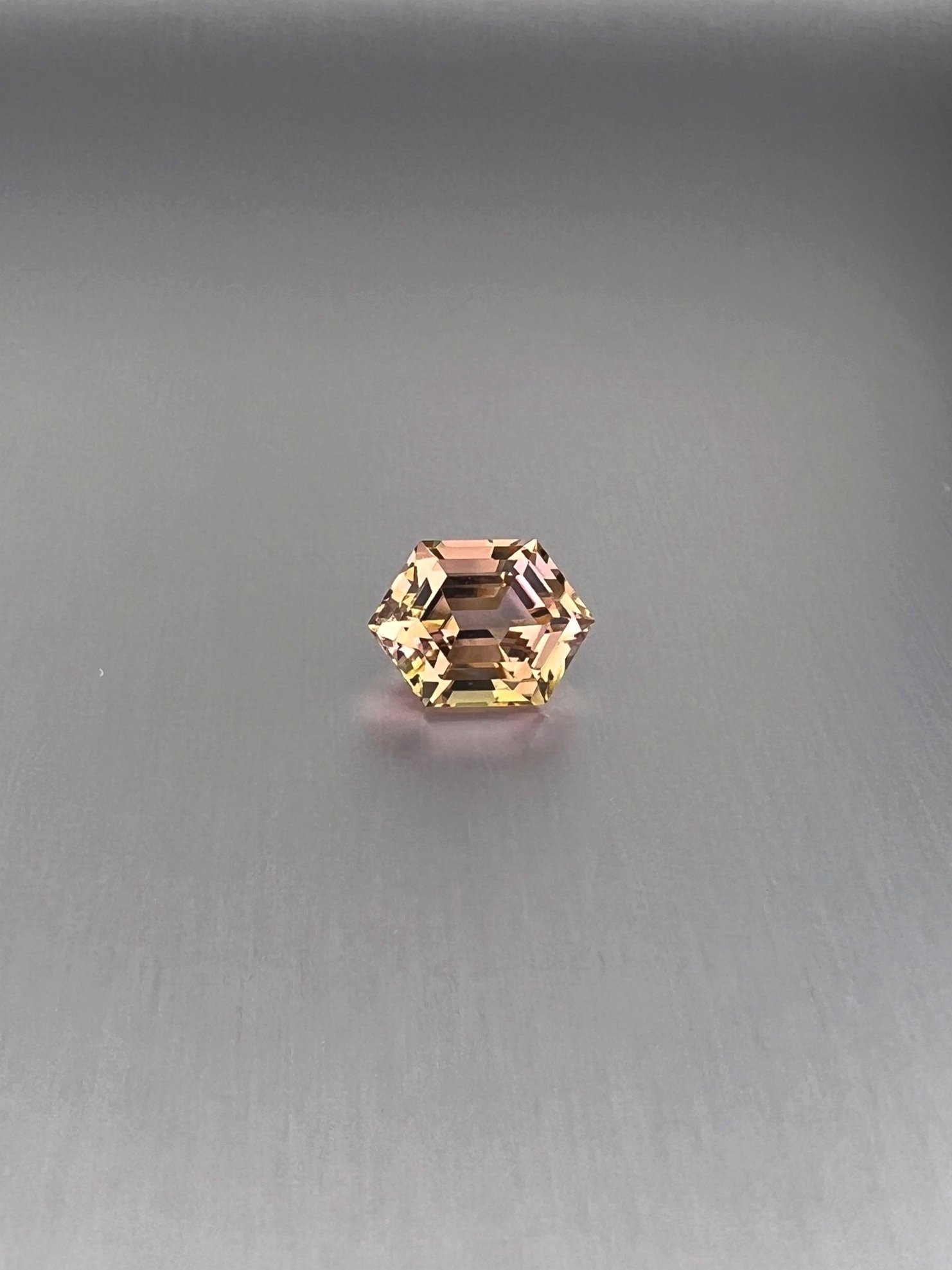 2.06ct, Bi-Color Peach Tourmaline, Hexagon Cut