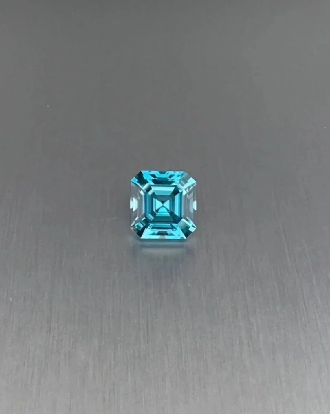 Blue Zircon Asscher Cut, 3.54ct