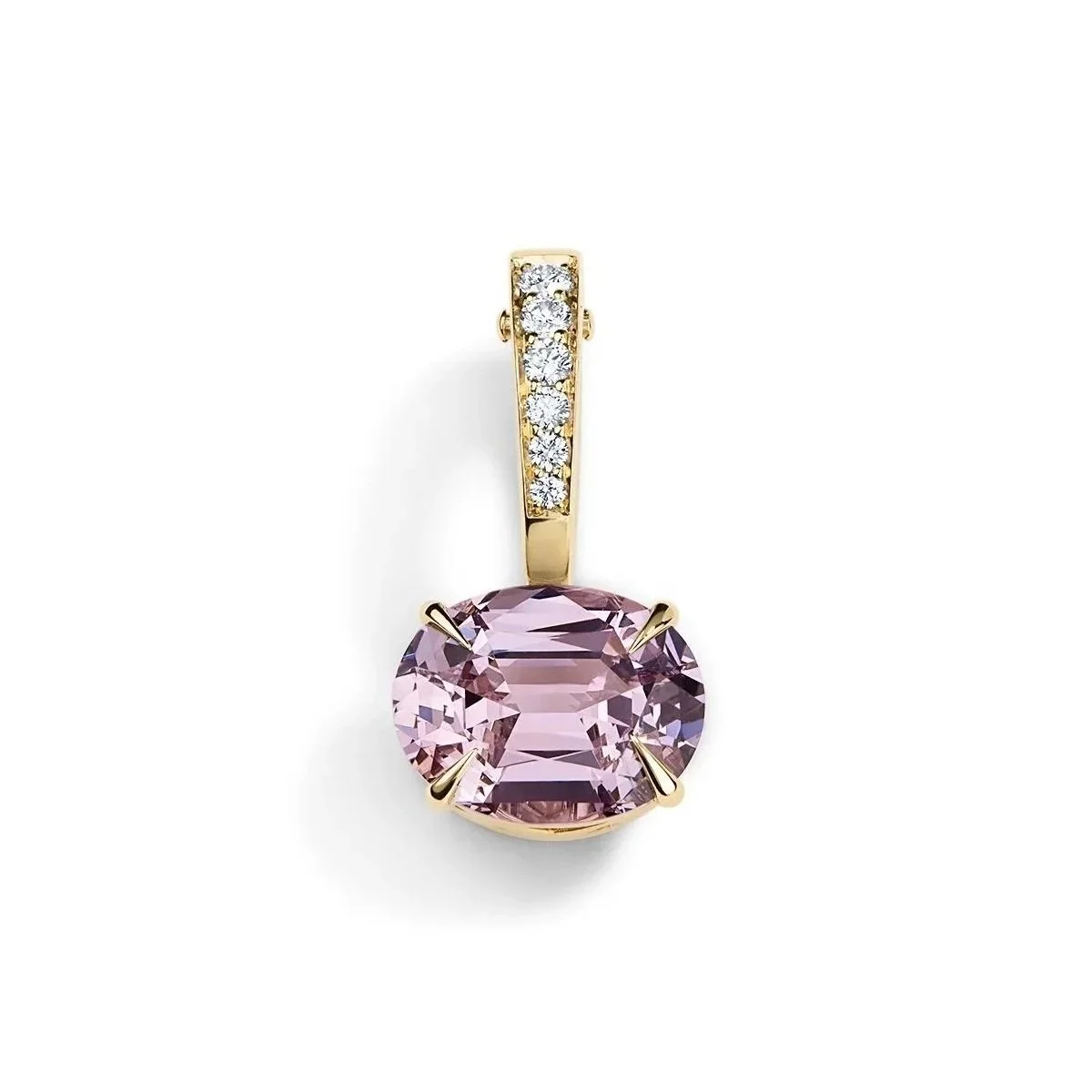 Violet Spinel Oval-cut charm with optical phenomenon Diamond pavé hinged charm in our signature faceted Deco filigree style mount.