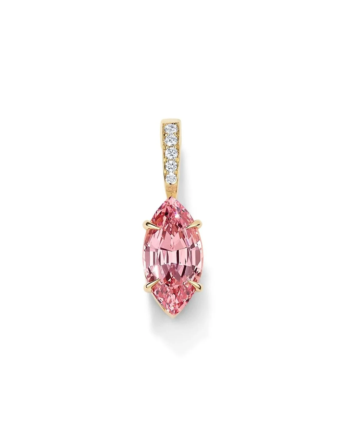 One-of-a-Kind Pavé Diamond Large Hinged Bail Charm with a Marquise-cut Malaya Garnet