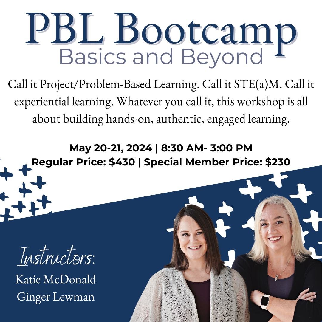 🚨Workshop Alert🚨 You still have time to register!
PBL Bootcamp: Basics and Beyond May 20-21 at ESSDACK.

Register: market.essdack.org/products/f2f-pbl-bootcamp-boost-up-your-basics-and-beyond?variant=45109218967774

Call it Project/Problem-Based Le