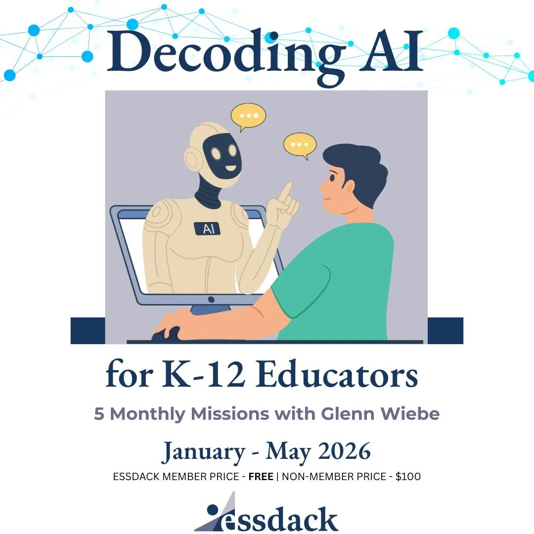 ✨NEW✨ Afterschool AI Series
Decoding AI for K-12 Educators: 5 Monthly Missions with Glenn Wiebe

Stop managing and start transforming your K-12 classroom with AI. This practical, monthly PD series delivers actionable strategies&mdash;from mastering e