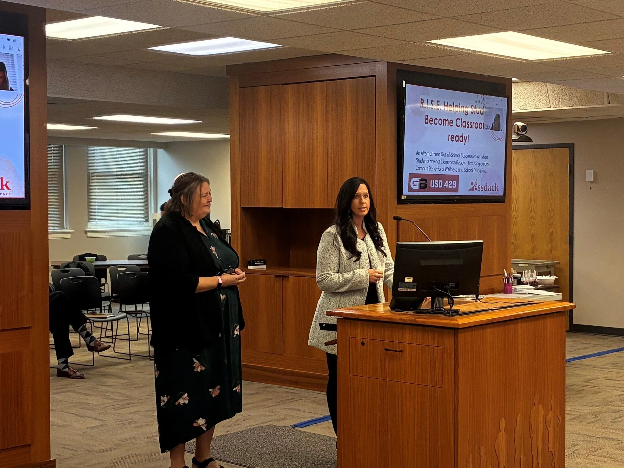 Our friend, Kelsey Sciacca, USD 428, Park Elementary School principal, and Carmen Zeisler, are presenting the RISE program (Relationships, Instruction, Safety and Emotional wellbeing) to @KKansas State Department of Education board members today!

In