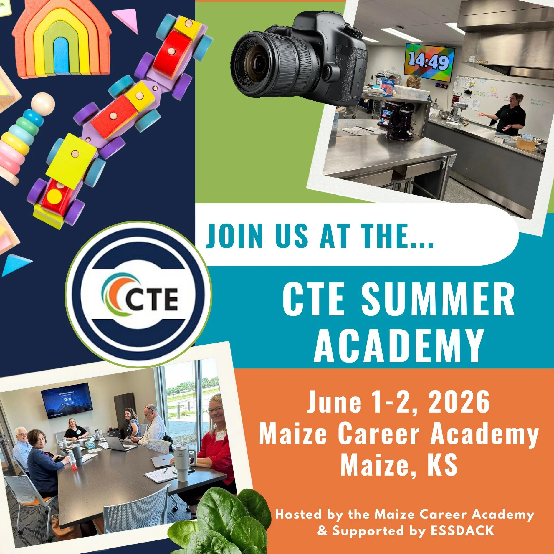 🚨Mark your calendars for the CTE Summer Academy on June 1-2, 2026! 

Hosted at the Maize Career Academy, this two-day workshop will offer a variety of Pathway-specific sessions. If you're looking for a way to spend remaining Perkins funds, this is t