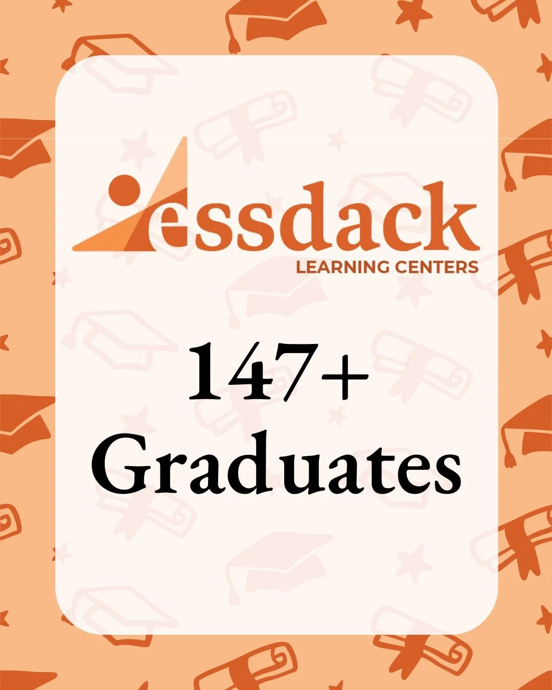 🥳Celebration Time🥳

We want to congratulate the 147+ graduates across our 7 Learning Centers!

We are so incredibly proud of their hard work and dedication. Each and every one of them have a bright future ahead and we are thankful to be part of the