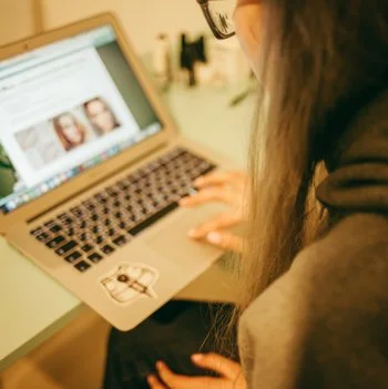 student on a laptop