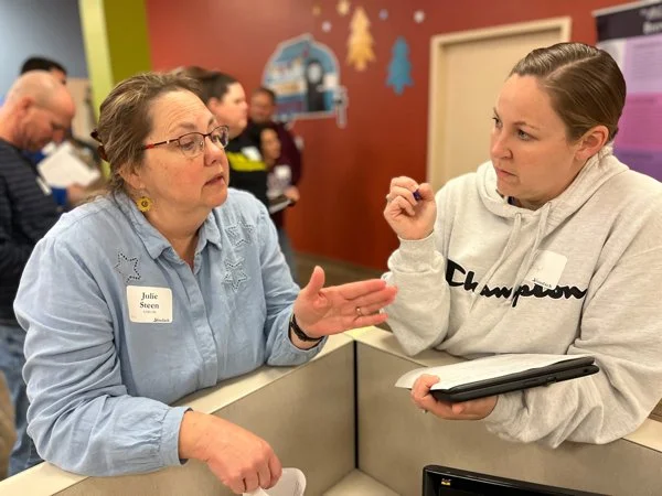 two teachers talking