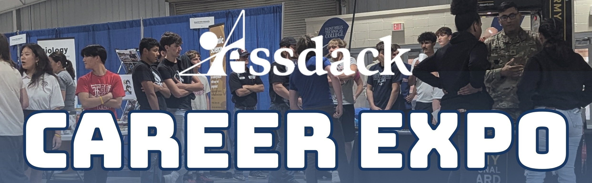 essdack career expo banner highlighting students interacting with expo exhibitors