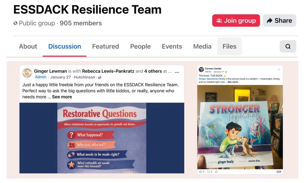 screenshot of essdack resilience facebook group page