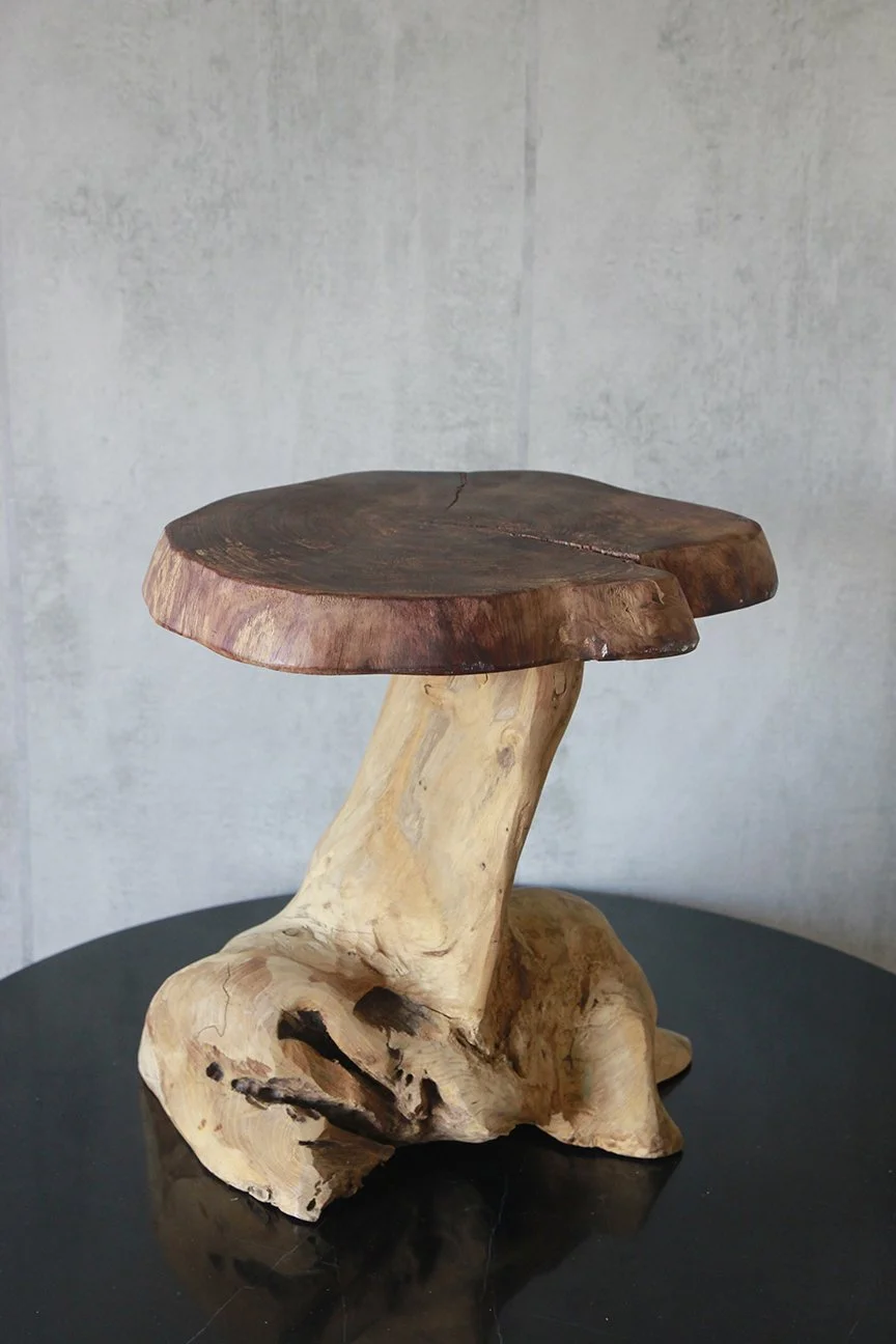 Natural Tree Stump Side Table Made From Solid Cedar Roots