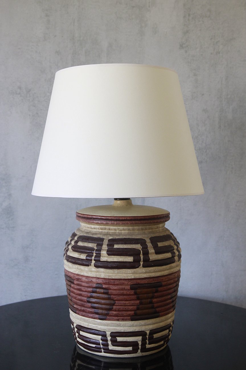 Bohemian Ceramic Table Lamp, Southwestern Design, United States, 1970