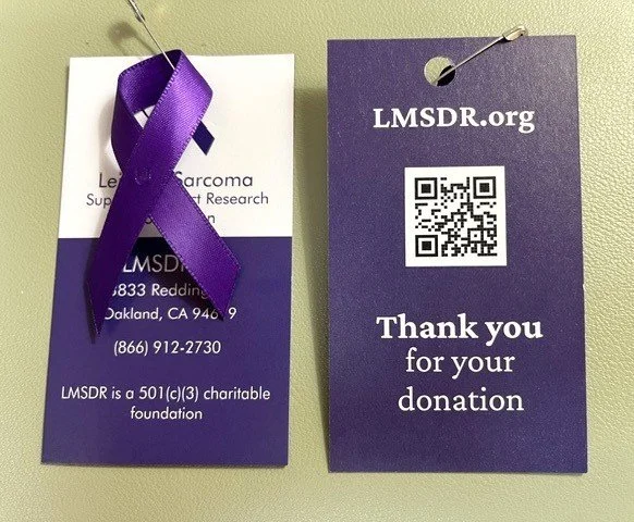 Leiomyosarcoma awareness ribbons for LMSDR fundraising
