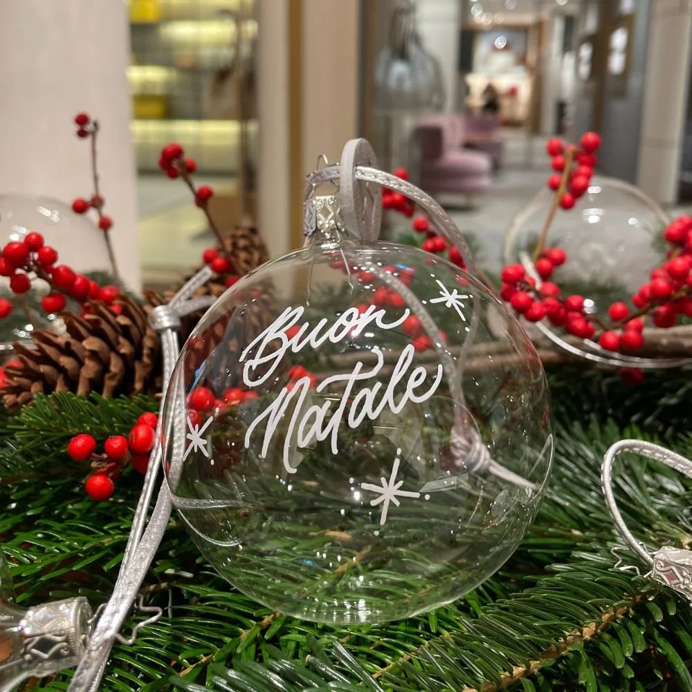 Personalisierte Weihnachtskugel mit Buon Natale für Boutique Animation