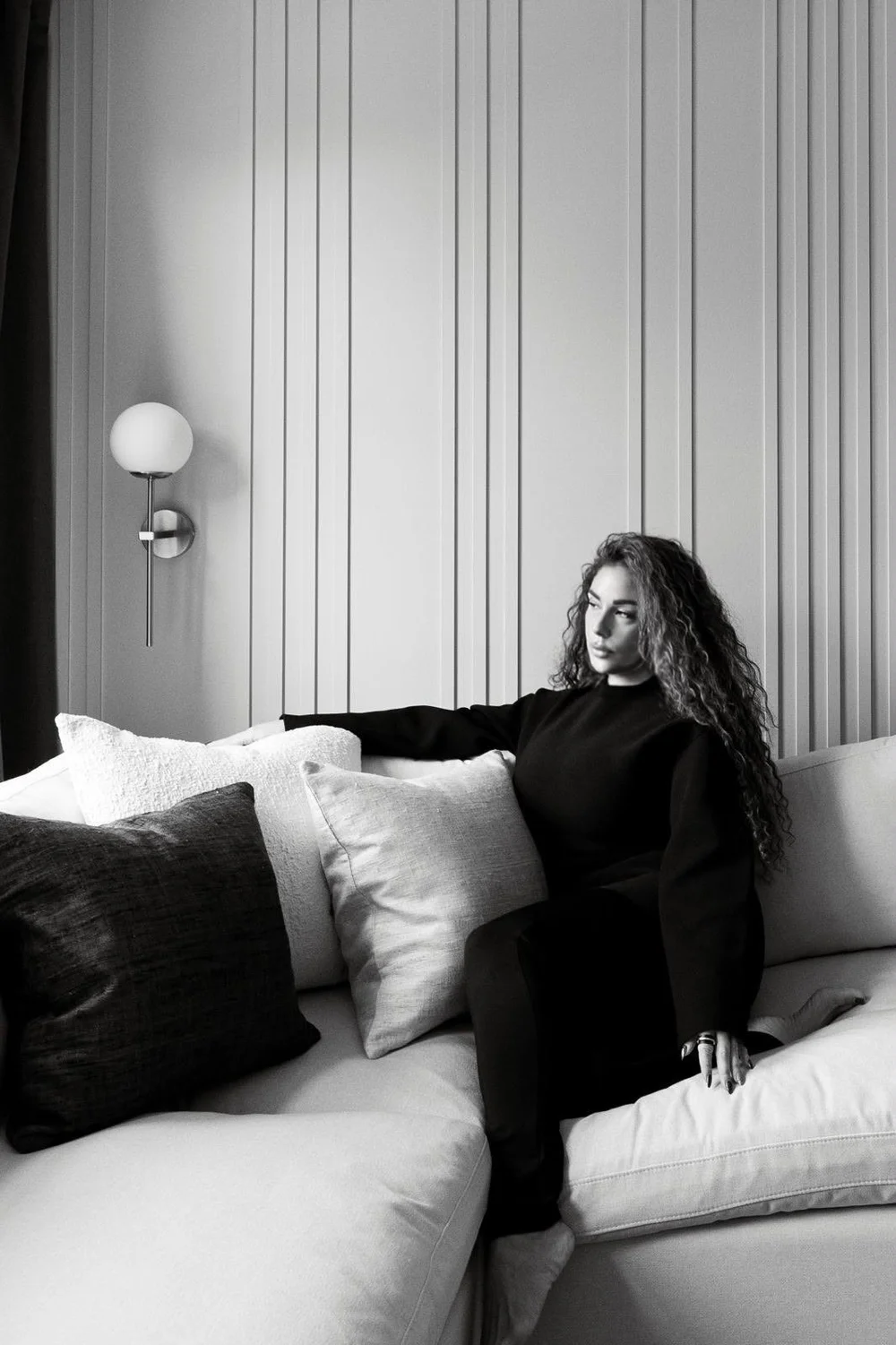Original black and white portrait of Alexzandra Giordano
