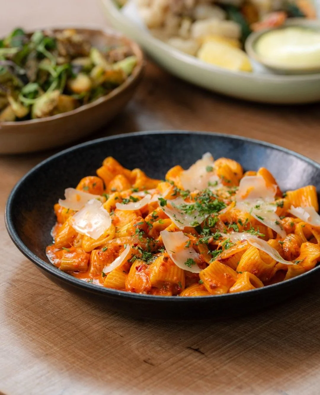 A little spicy, a little creamy, a lot of yes. 

Presenting the MEZZI RIGATONI 'NDUJA! It's 'nduja, onion, garlic, cream, grana padano.