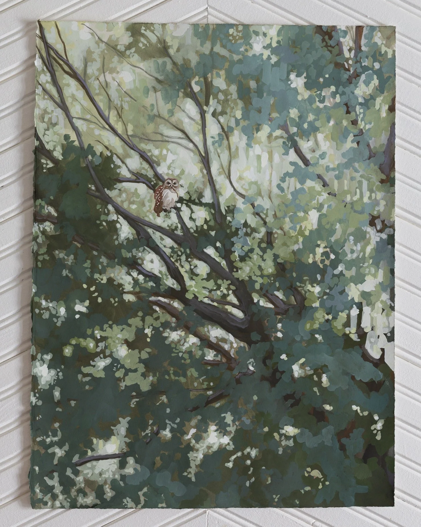 Noelle Holler gouache painting of The Owl.
