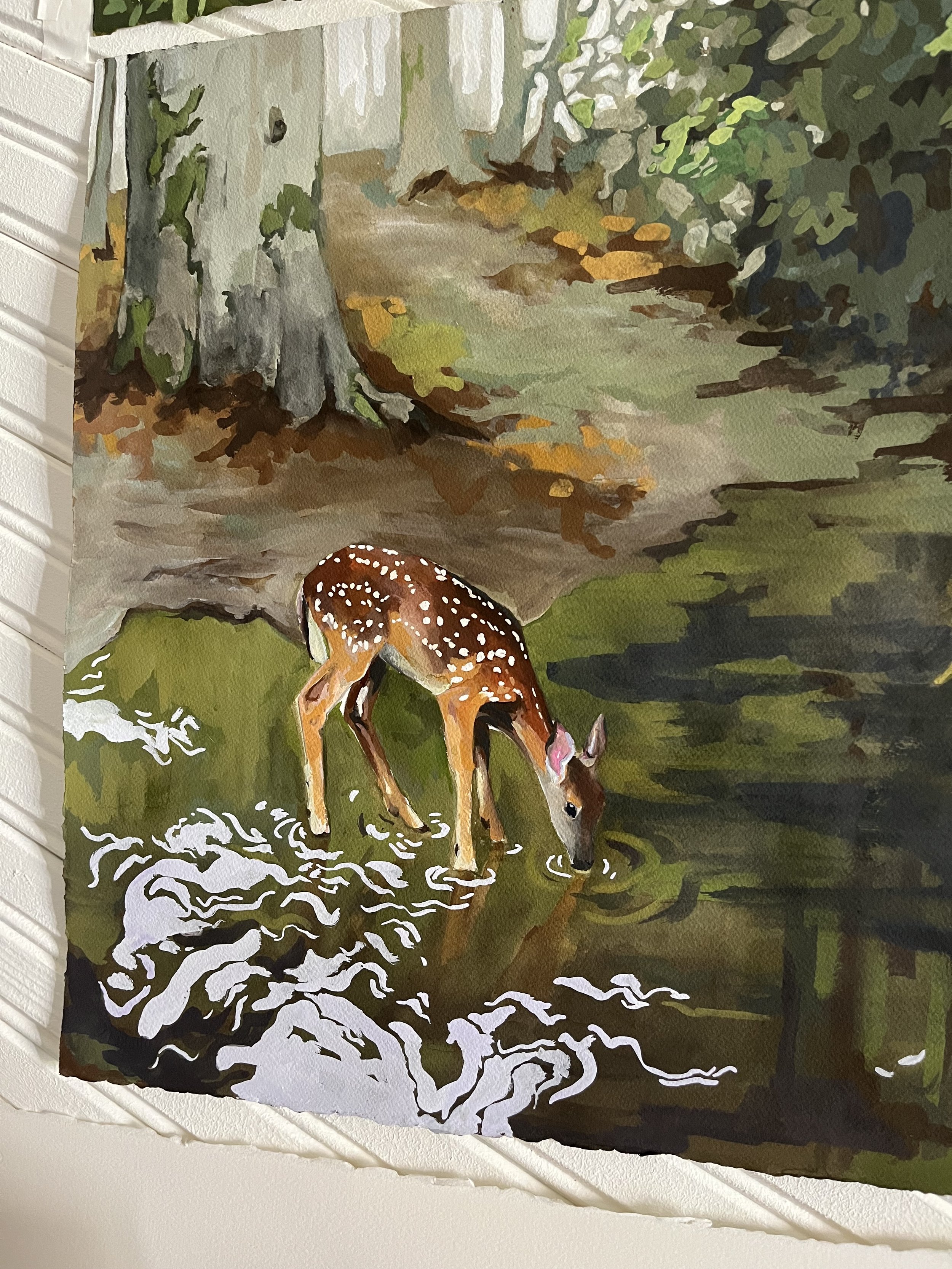 “Fawn” 18 x 24” gouache on paper