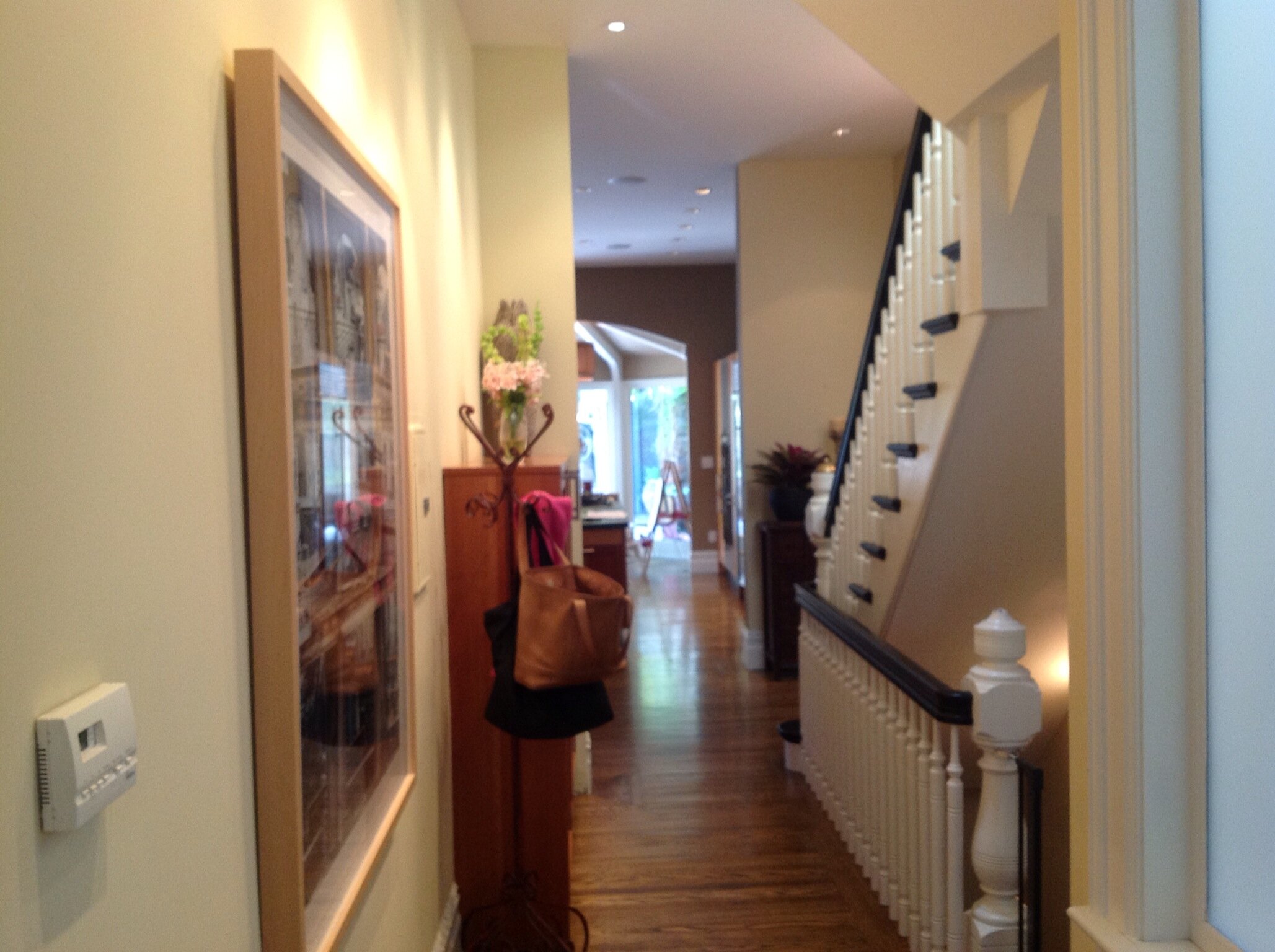 Interior with sprayed staircase spindles