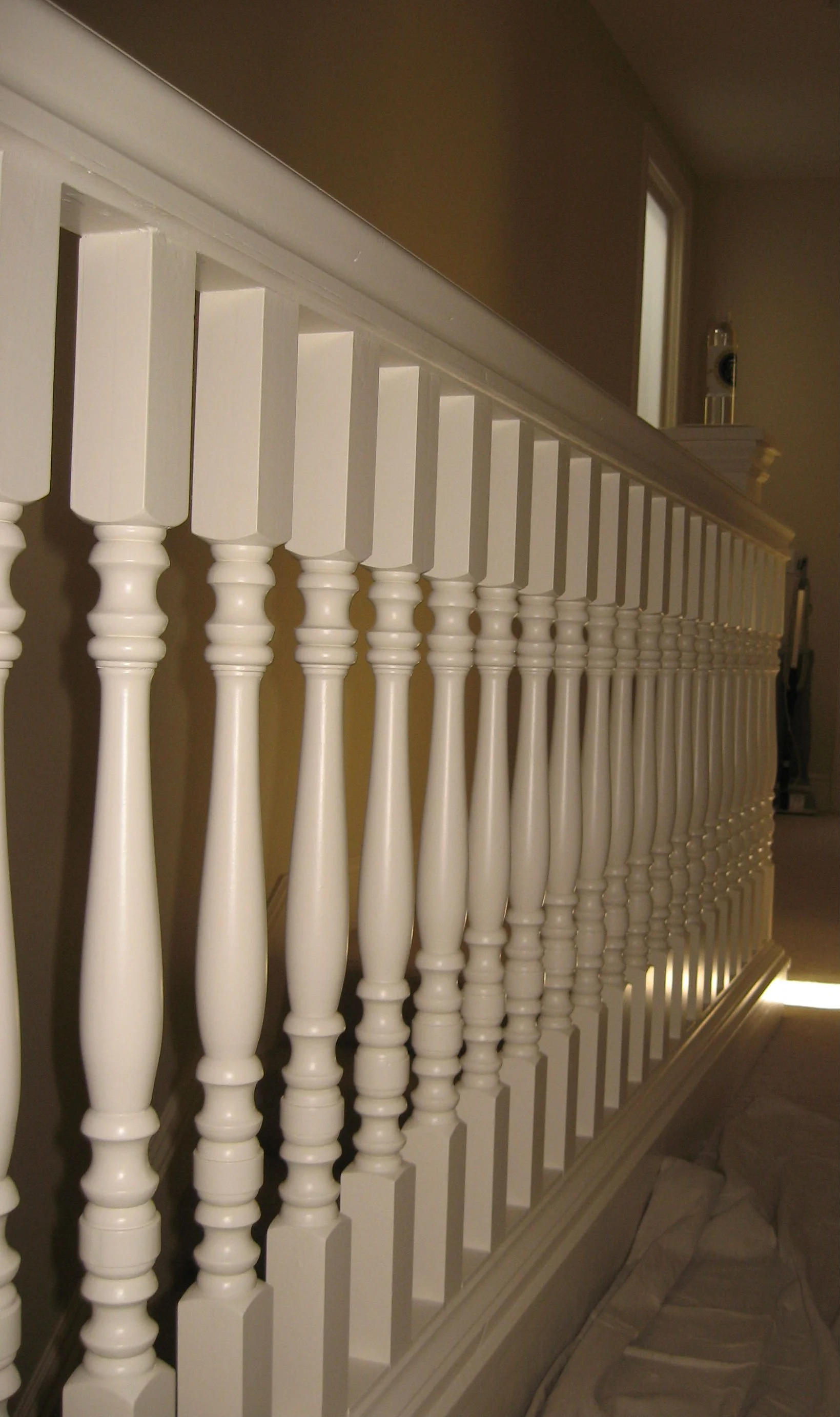 Spindles with spray finish