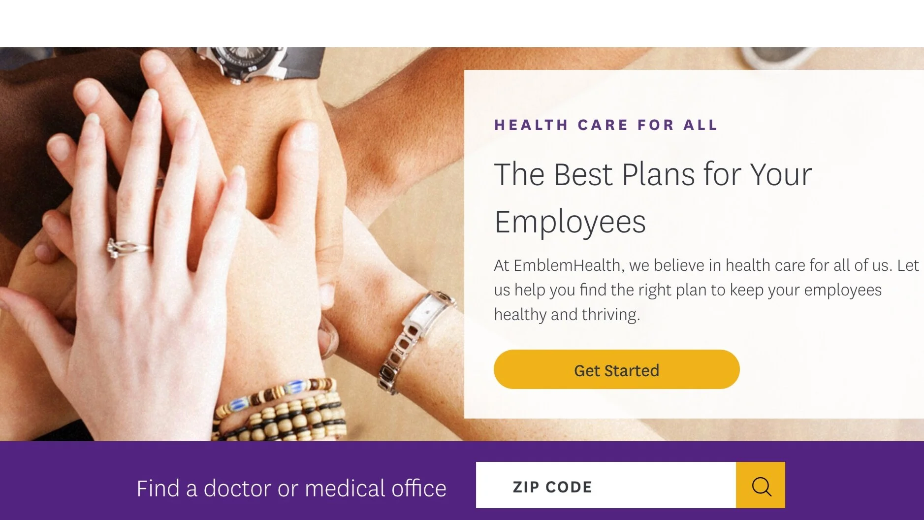 EmblemHealth Landing Page