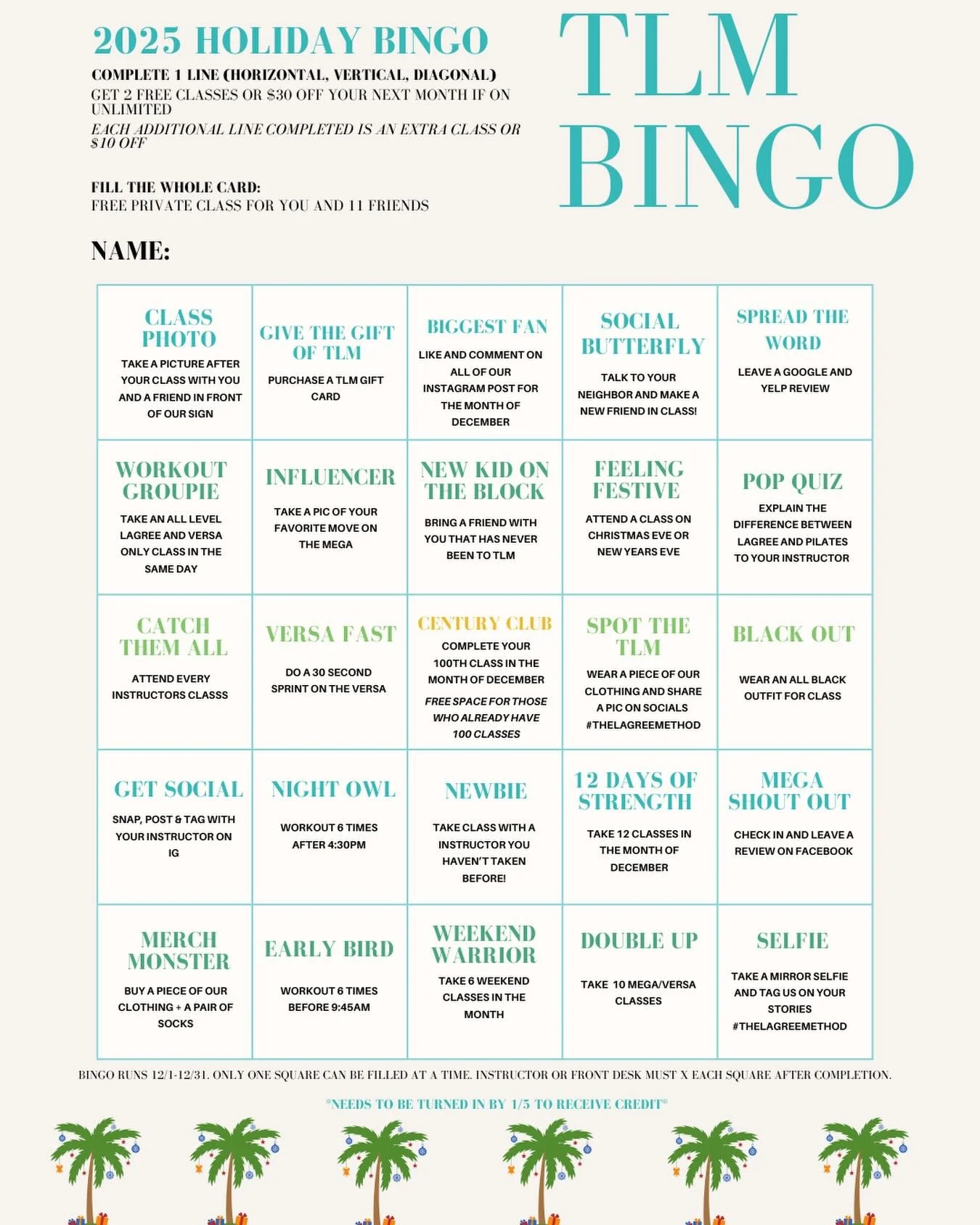 🎉 BINGO IS HERE! 🎉

 It&rsquo;s officially game time, fam. Our TLM Bingo board has dropped and the challenges (and prizes 👀) are ready for you!

Grab your card, start checking those boxes, and let&rsquo;s make this the most fun, sweaty, competitiv