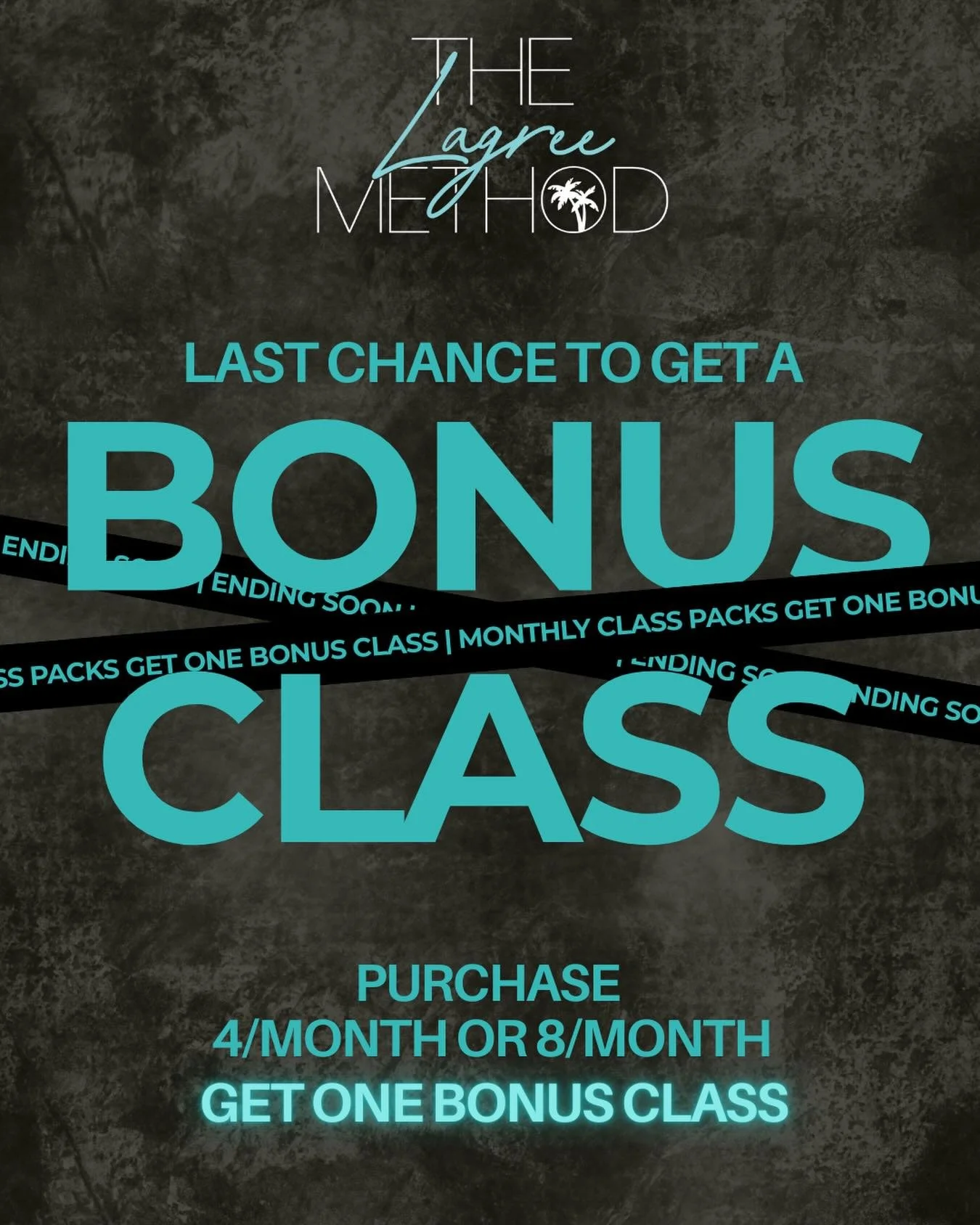 🚨 LAST CHANCE 🚨

Purchase a 4/month or 8/month membership this December and lock in exclusive Lagree savings for the new year. The bonus class disappears January 1, 2026.

✨ 8/month: Valued at $178 &rarr; $149 (includes a bonus 9th Versa/Combo clas