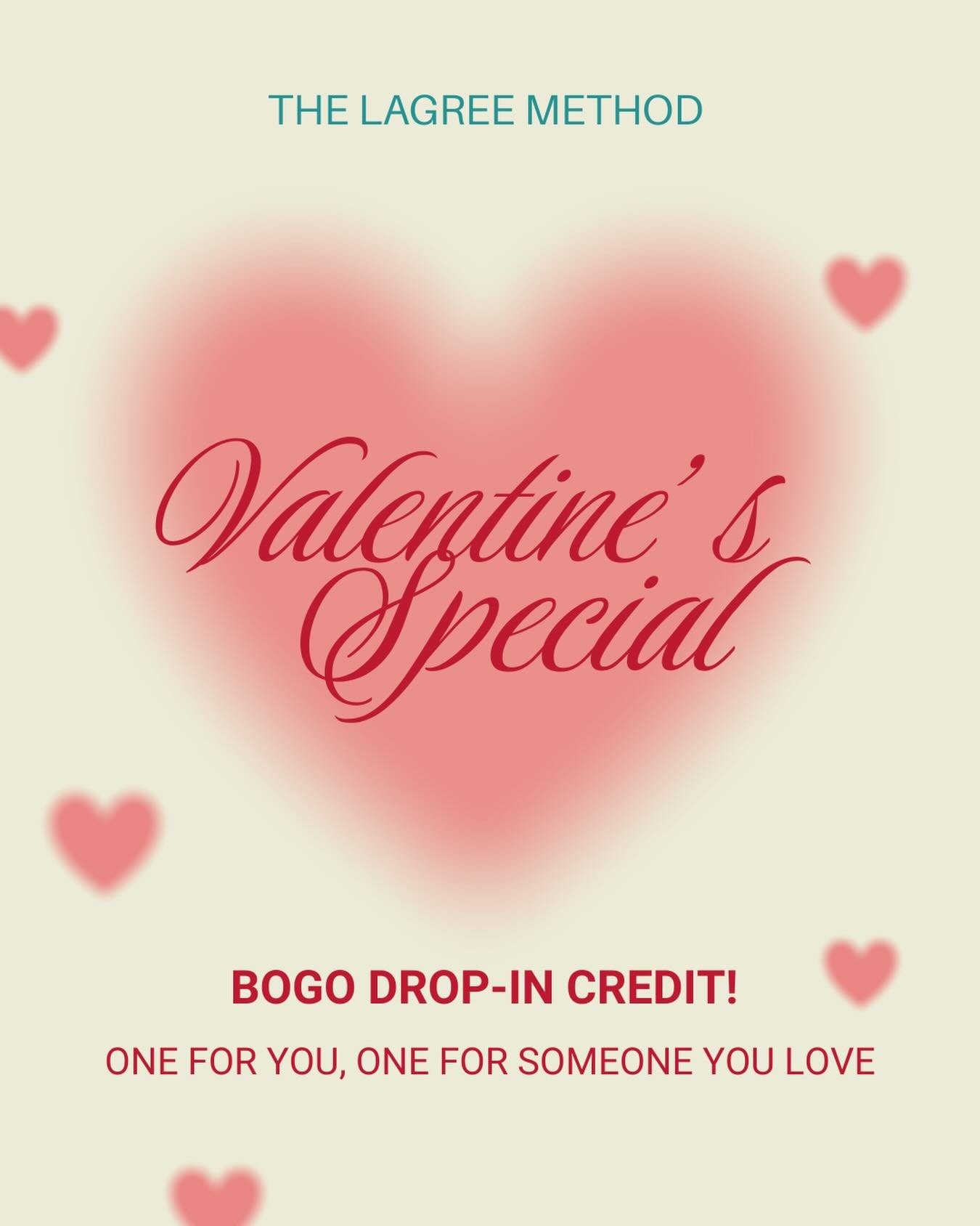 Love is better when it&rsquo;s shared 💘

Celebrate Valentine&rsquo;s Day with a sweet studio special:

Buy TWO class credits for the price of ONE Drop-In ($29).

One for you, one for your favorite workout date 🫶
The details:
ove is better when it&r