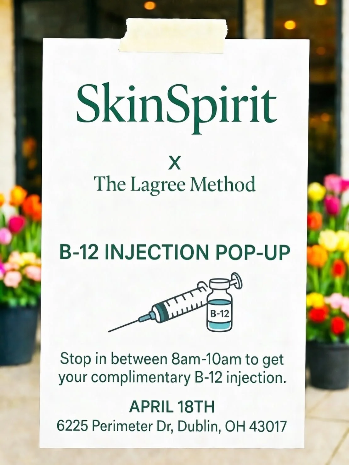 Sculpt, shake, and recharge ✨

Join us next Saturday at the studio for your favorite Lagree burn&mdash;plus a little extra glow. We&rsquo;re hosting Skin Spirit for B12 injections to help boost your energy, recovery, and overall wellness 💉

Come for