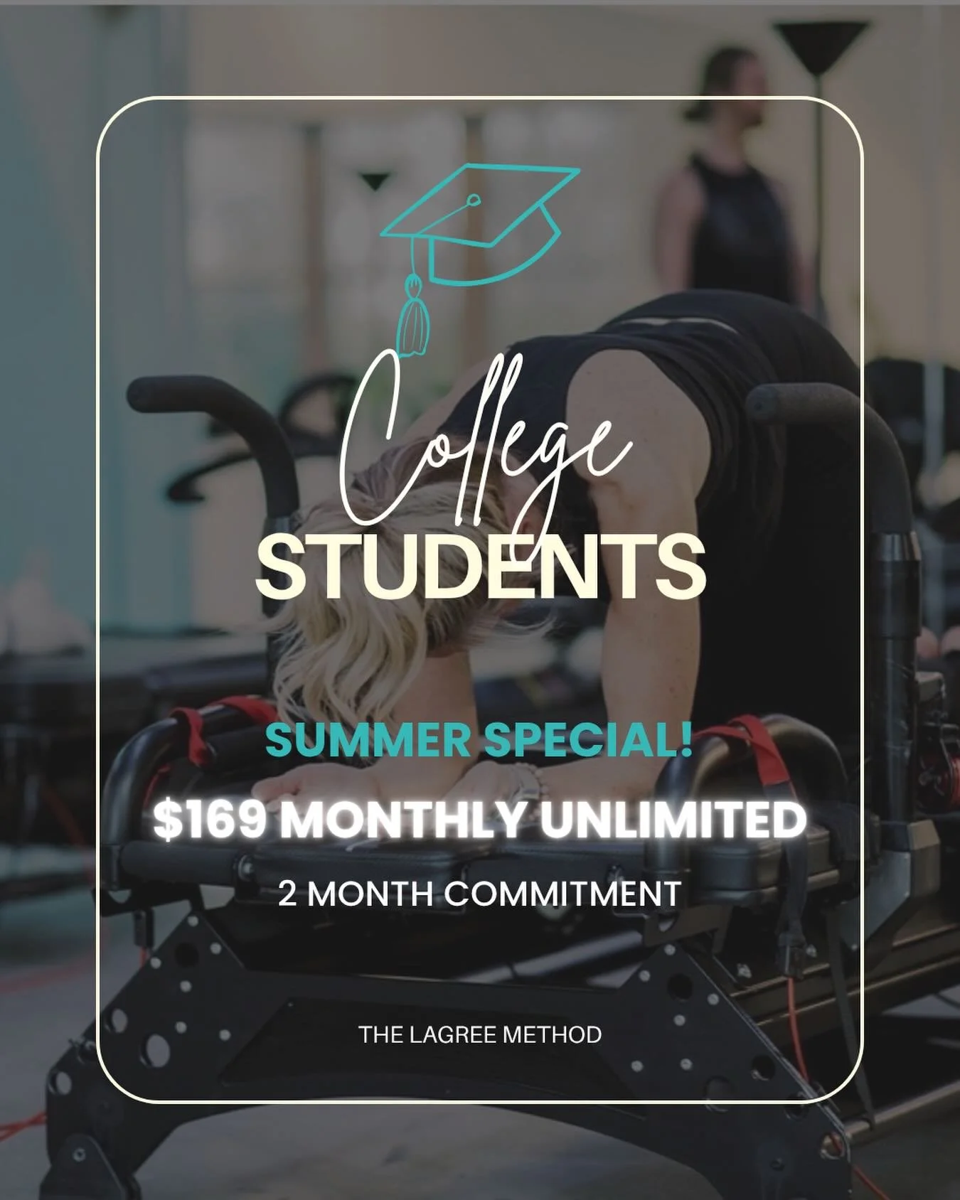 ☀️ SUMMER COLLEGE STUDENT DISCOUNT ☀️

Stay strong all summer with our exclusive student membership special!

&bull; 2-month commitment &bull; $169/month &bull; Limited-time summer offer

Email your student ID to info@thelagreemethod.com to be added.