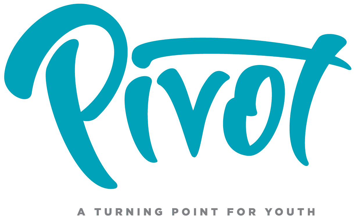 Blue logo spelling 'Pivot' with the tagline 'A Turning Point for Youth' below.