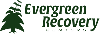 Logo of Evergreen Recovery Centers with a pine tree graphic and text in green.