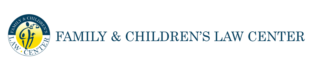 Logo of Family & Children's Law Center with a circular emblem and blue text.