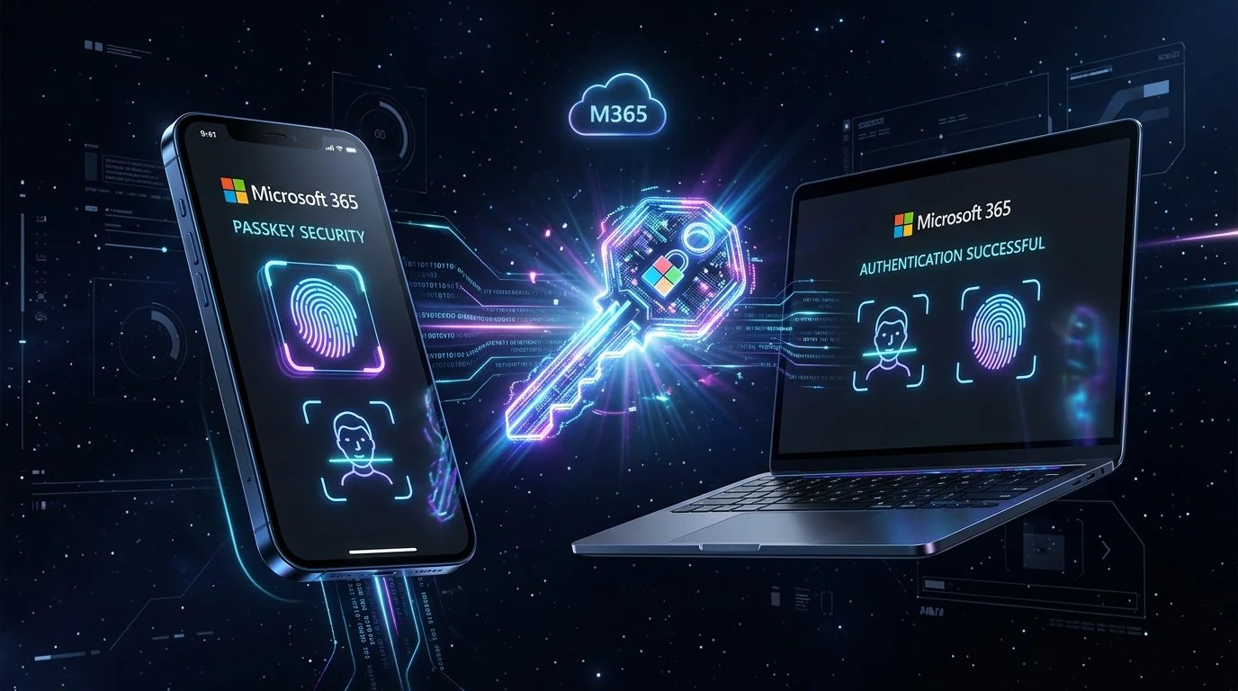 Microsoft-365-Anmeldung mit Passkeys, MFA und moderner Identitätssicherheit für Unternehmen
