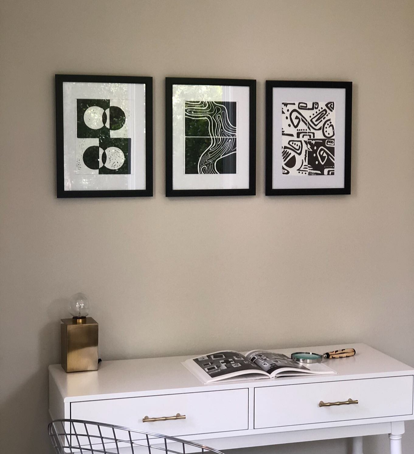 Some of my black and white block prints in another beautiful @studiodhome staging by @florenceattinger