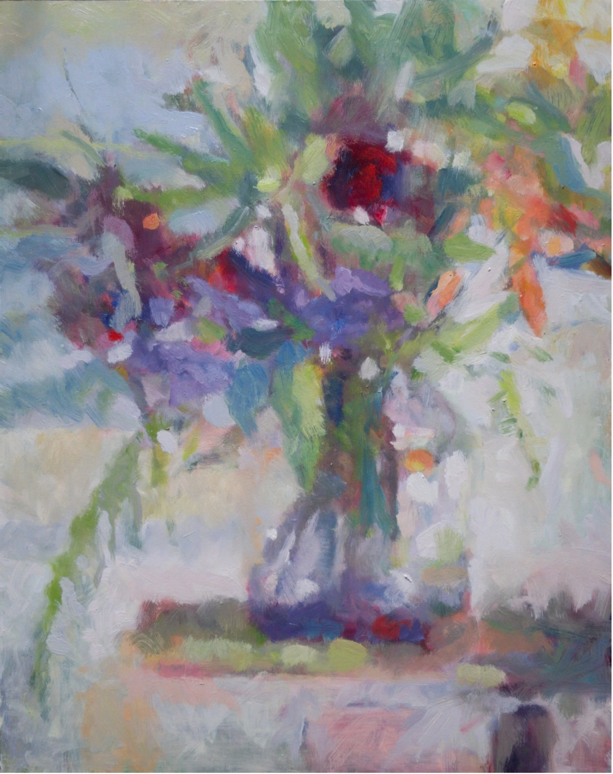 colourful floral original oil painting declan greene