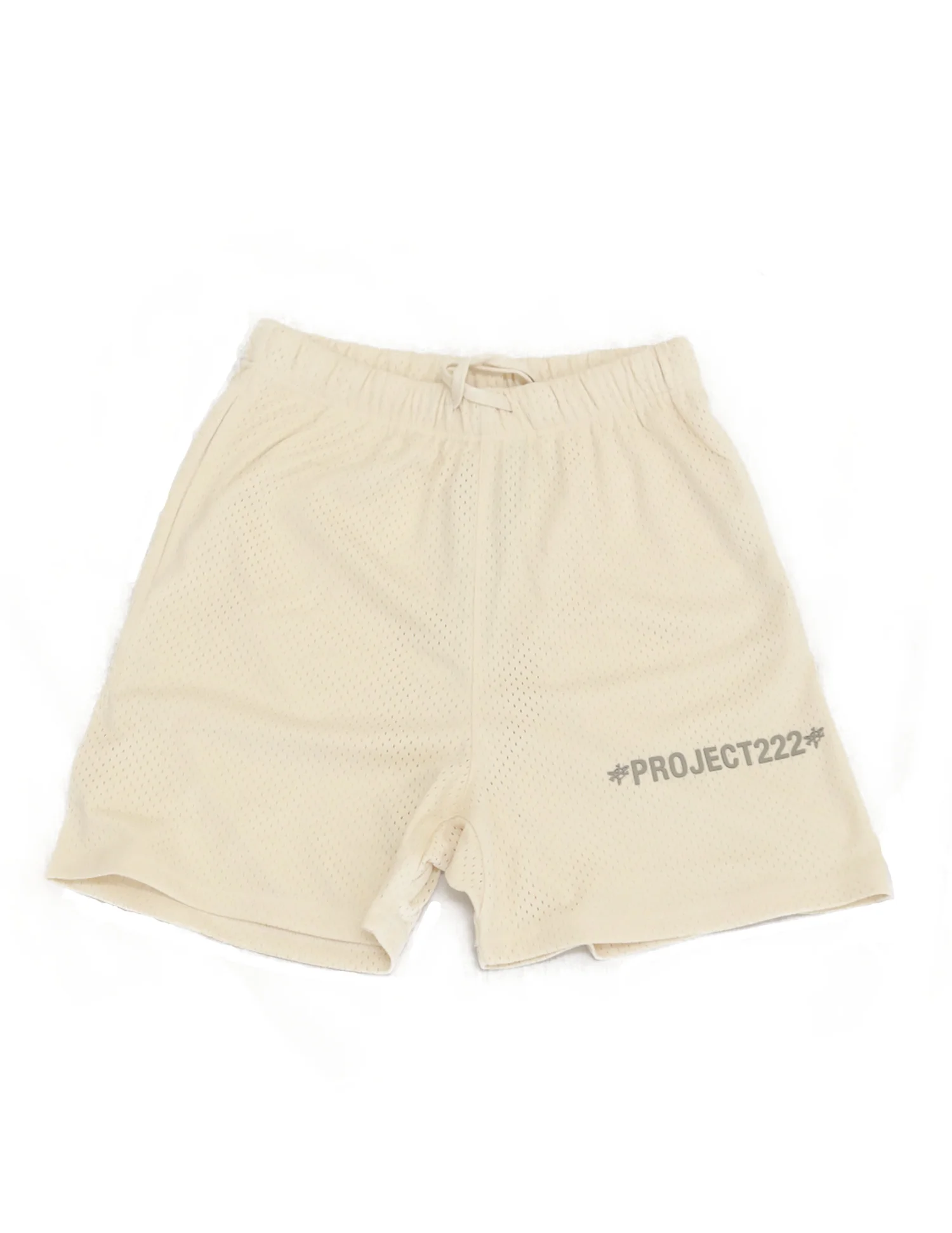 P - 222 (Cream) Mesh Shorts — PROJECT 222 Project 222