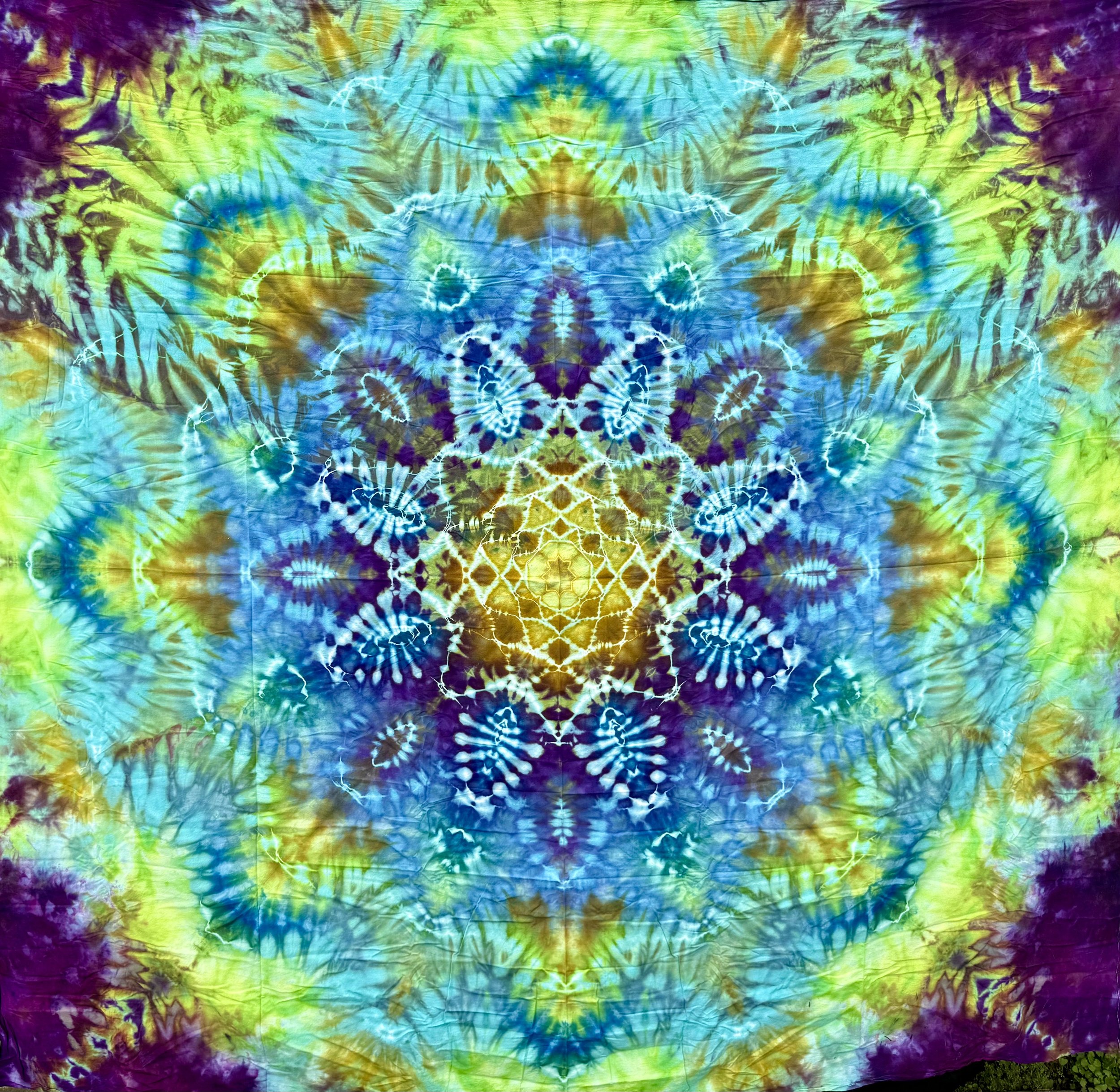 Spring Portal Mandala Ice Dyed Tapestry