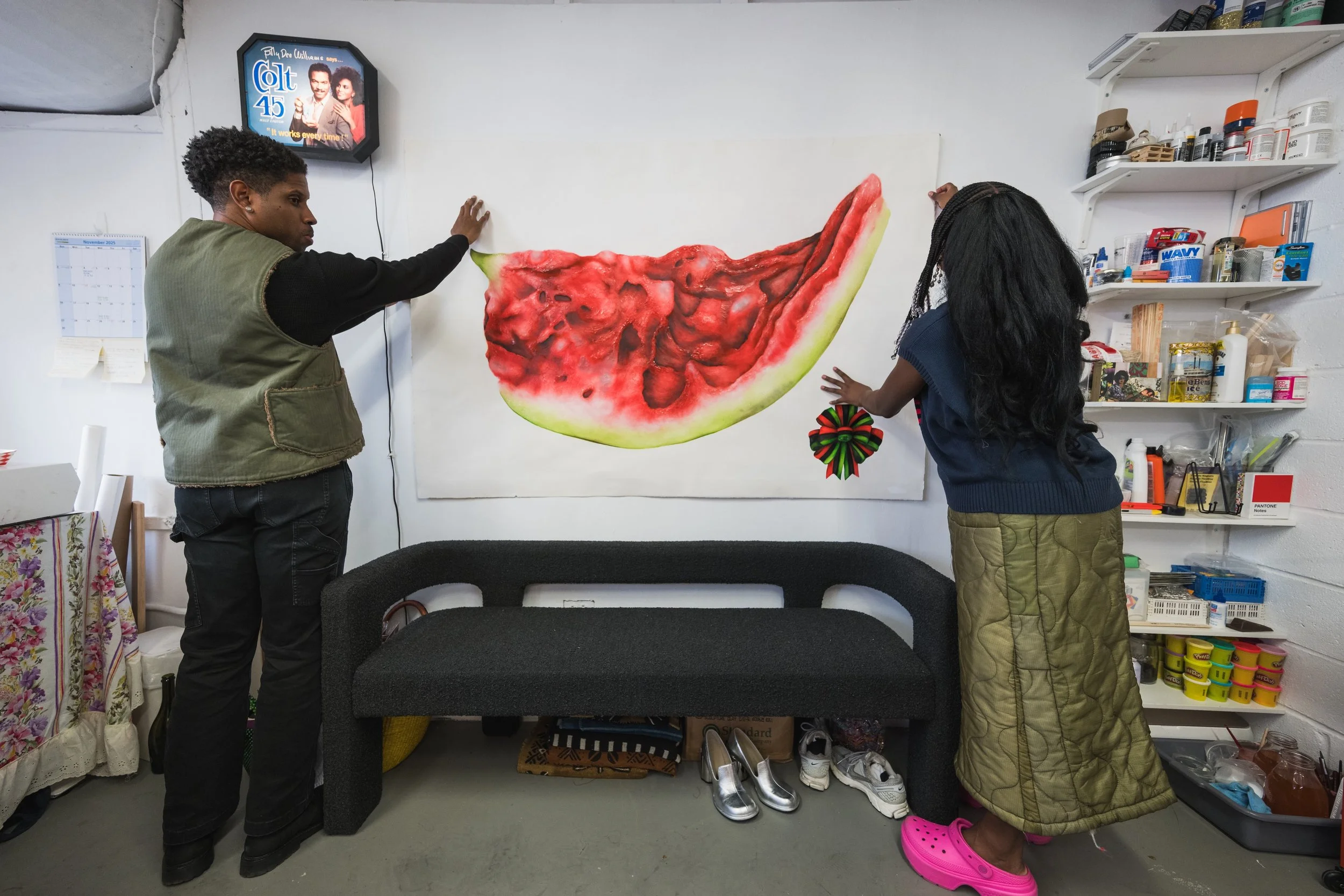  Christine Miller, studio space, 2025 (photo by Joel Jares) 