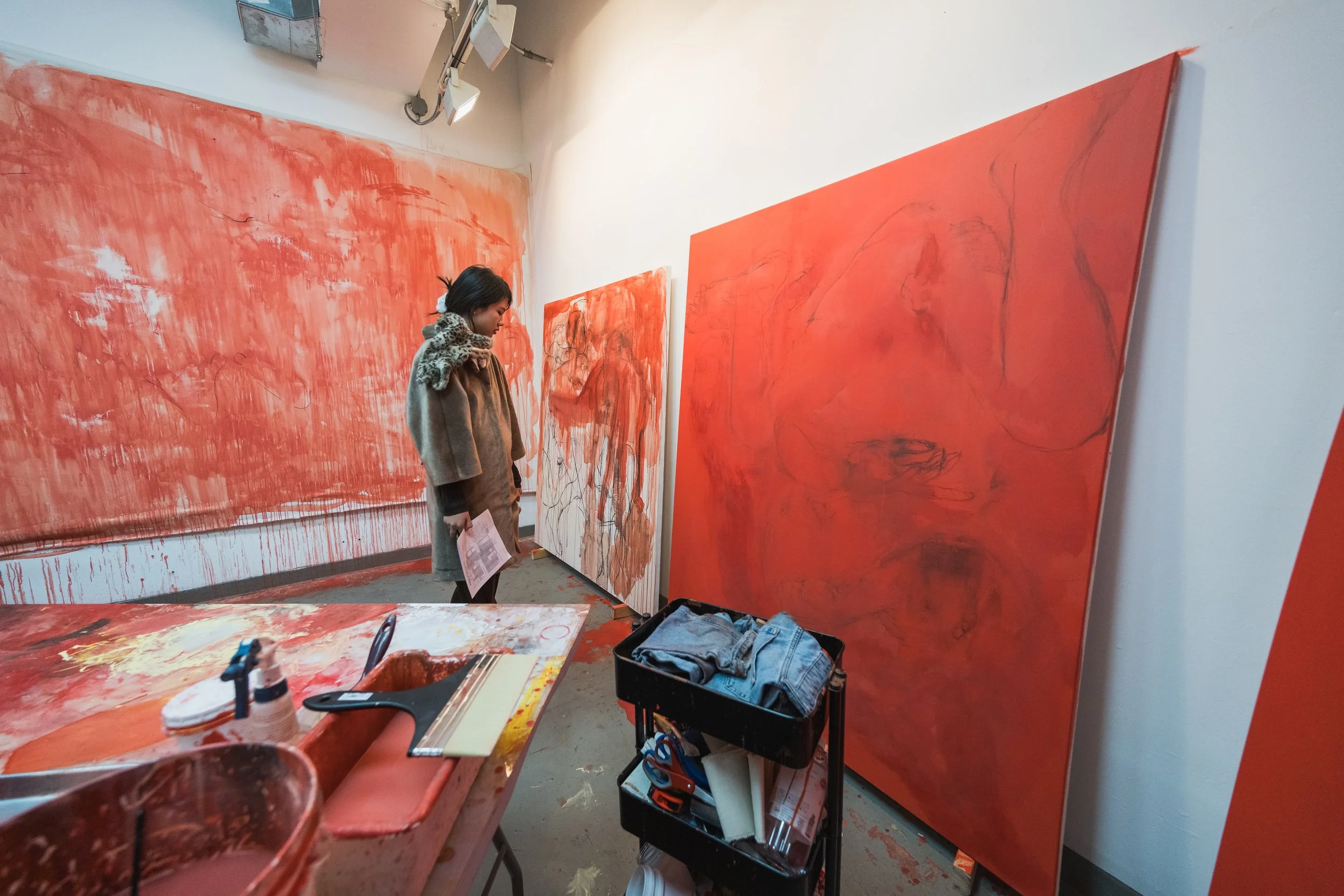  Michael&nbsp;Igwe, studio space, 2025 (photo by Joel Jares) 