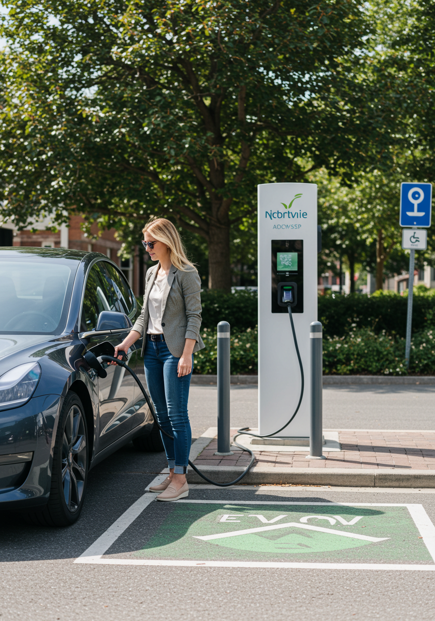 EV charging system with integrated load management and solar panels