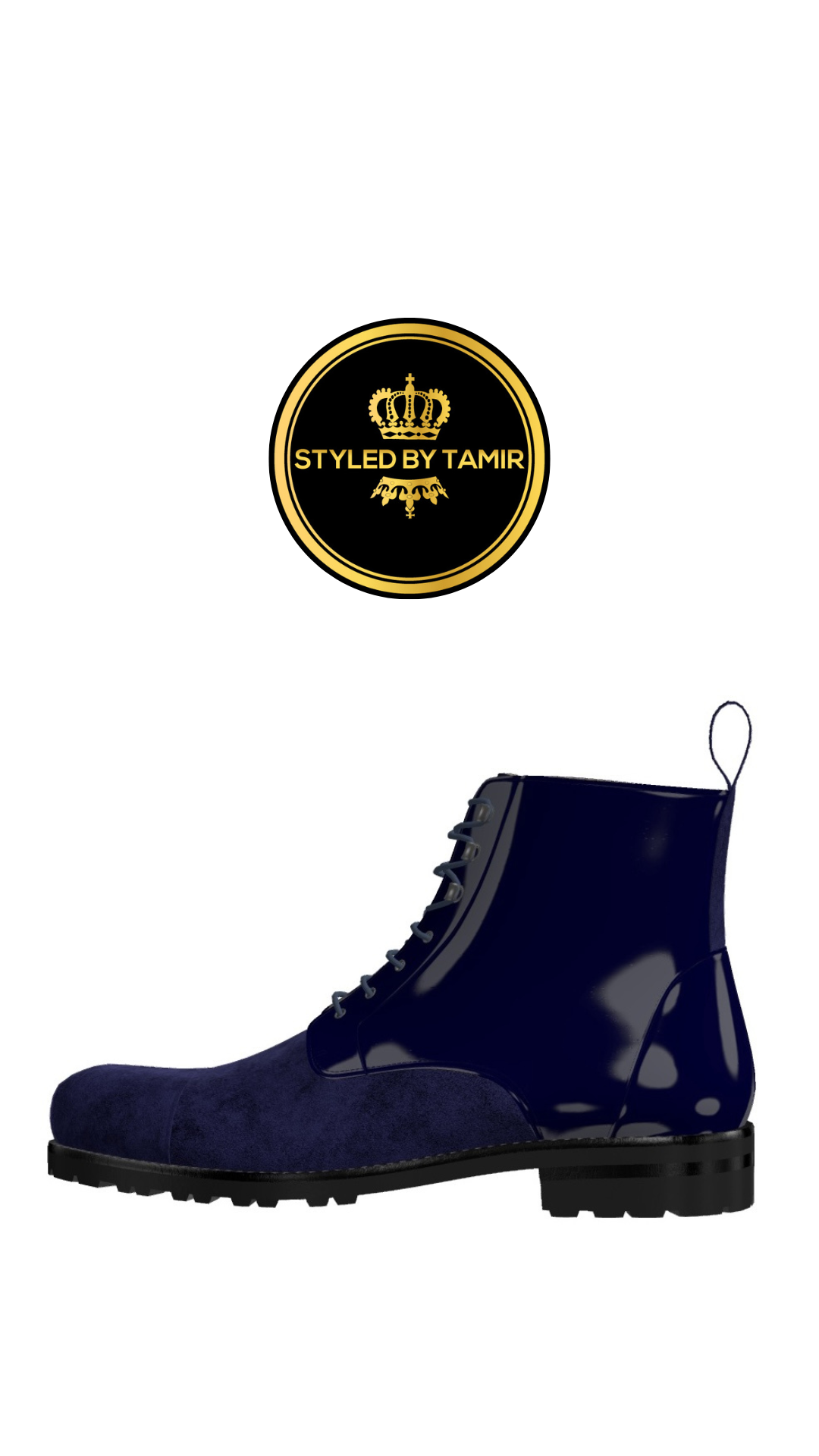 COBALT BLUE PATENT X NAVY SUEDE 