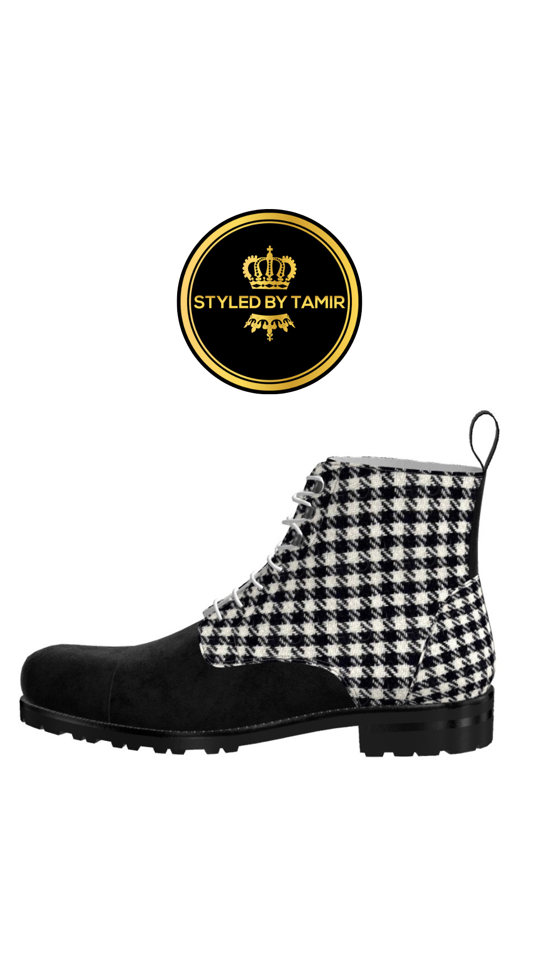 HOUNDSTOOTH X BLACK SUEDE 