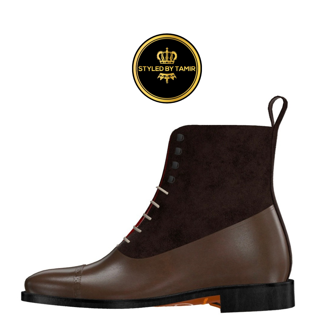 DARK BROWN PAINTED CALF X DARK BROWN LUX SUEDE