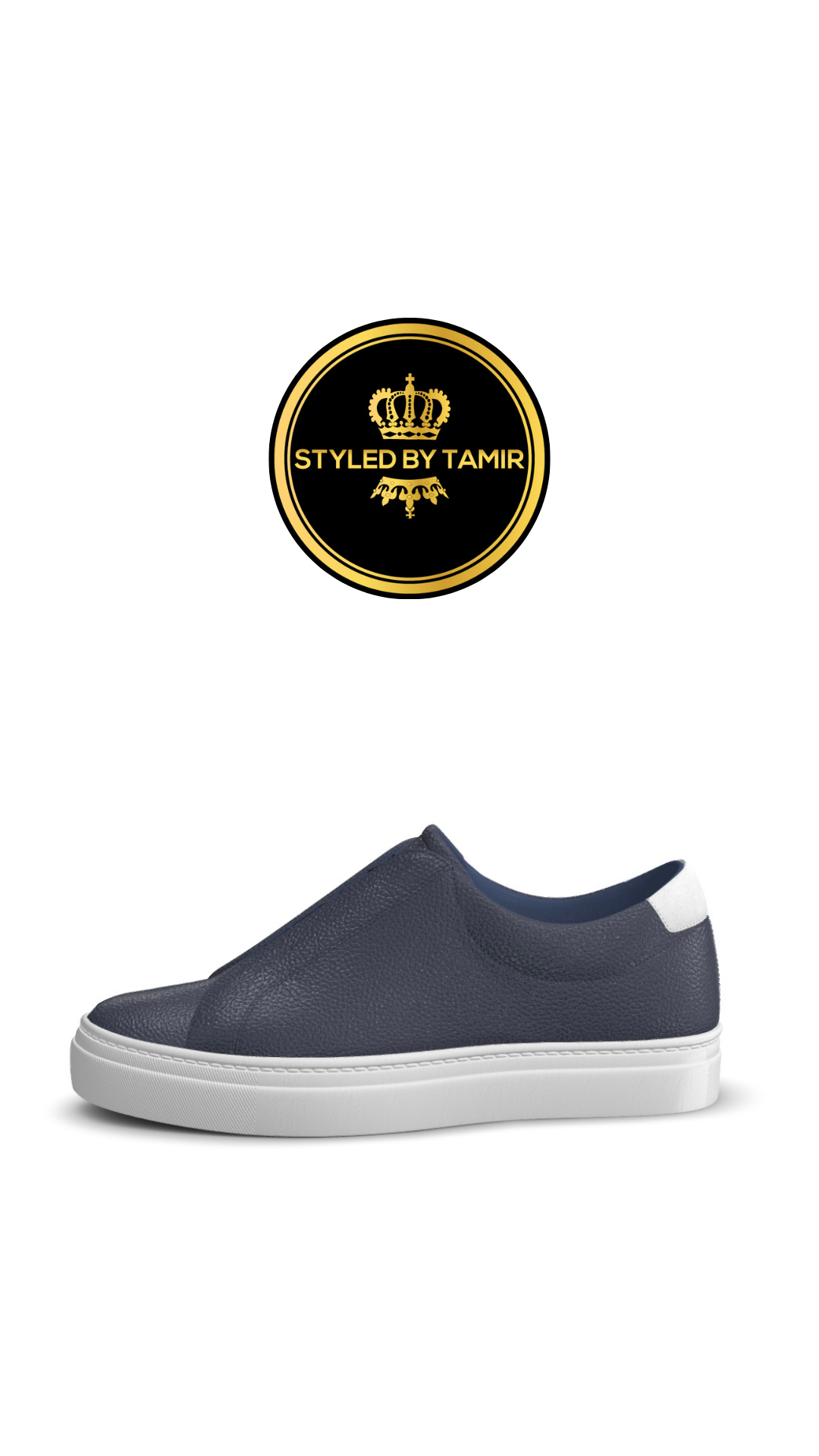 NAVY FULLGRAIN X WHITE SUEDE ACCENT