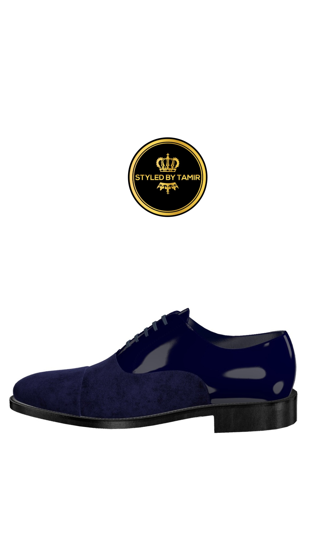 COBALT BLUE PATENT X NAVY SUEDE