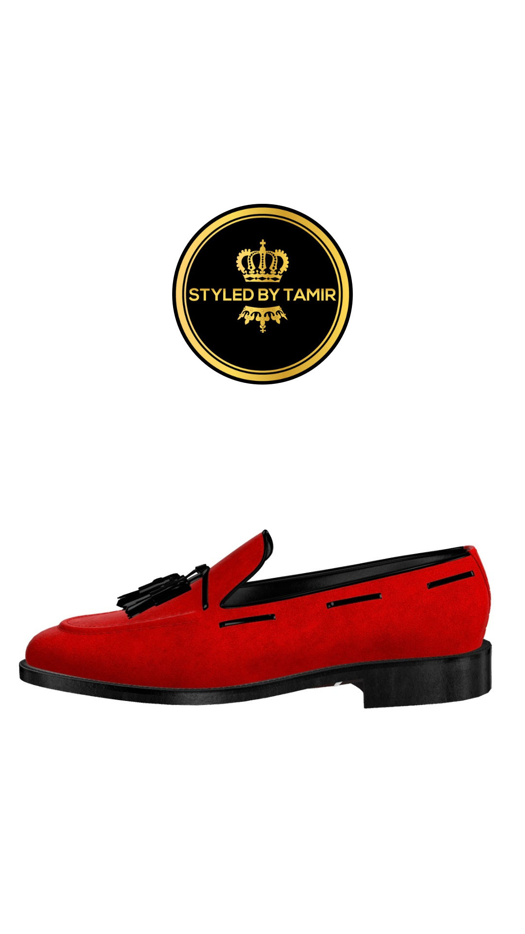 RED SUEDE X BLACK PATENT 