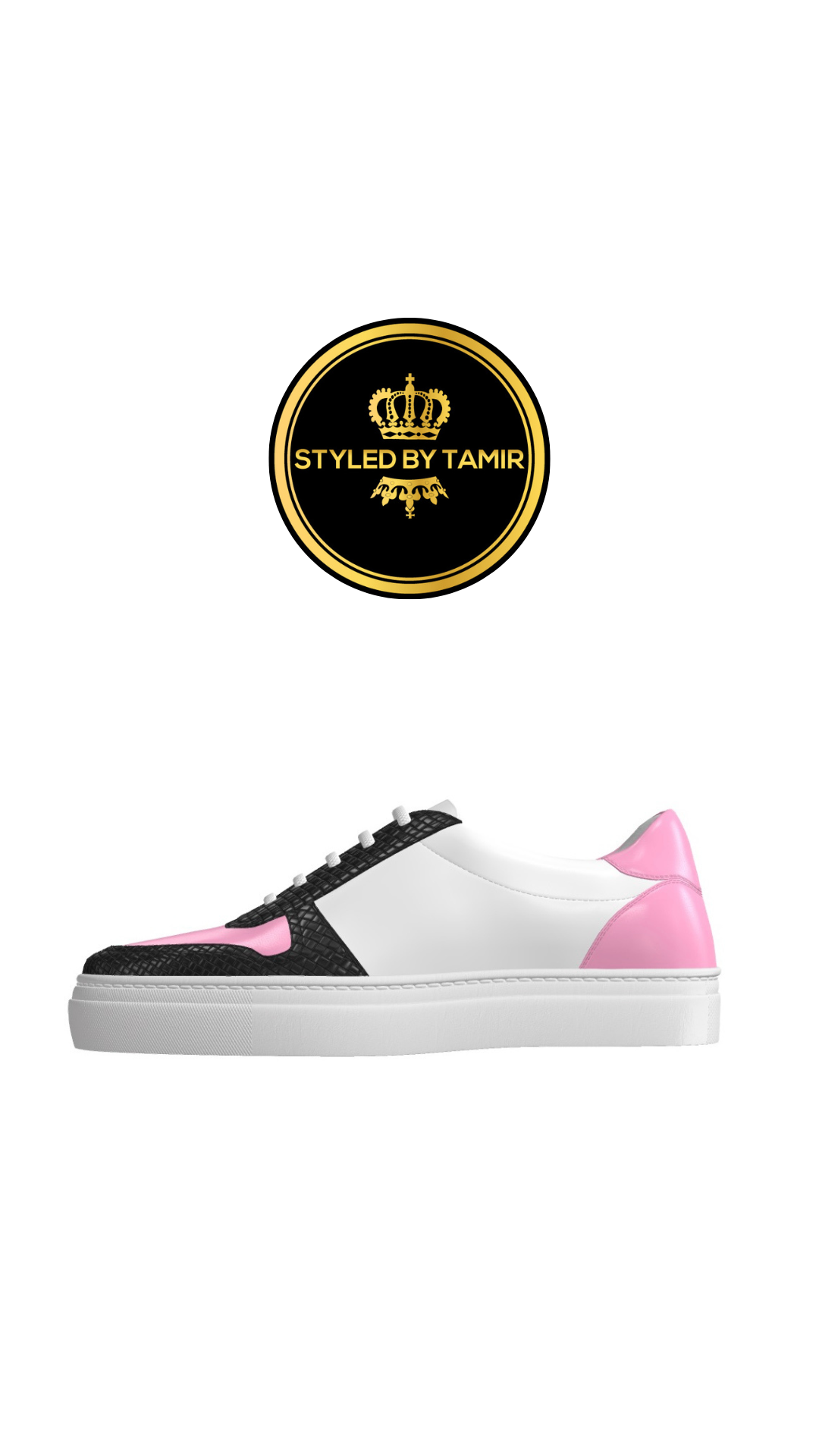 PINK NAPPA X BLACK BRAIDED CALF