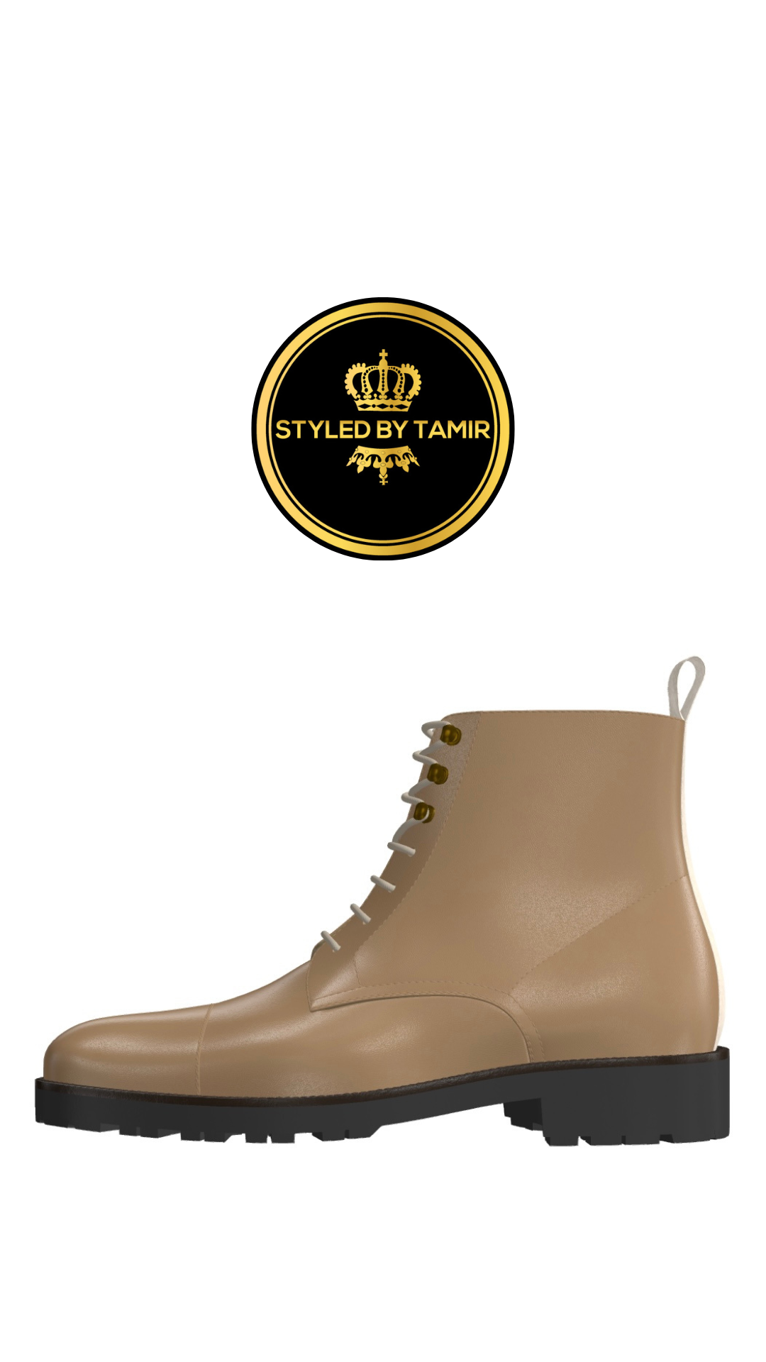 LIGHT BROWN LUXE CALF X IVORY SUEDE 